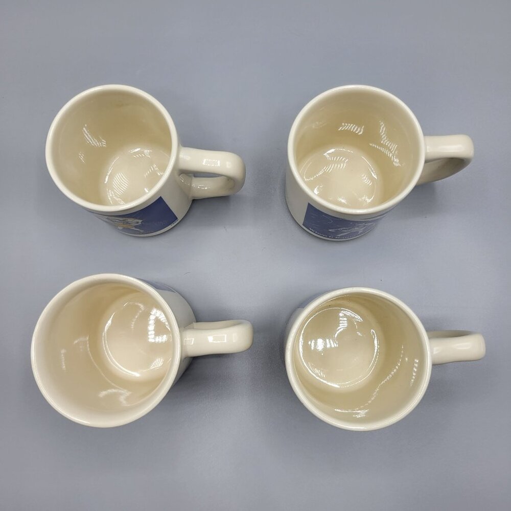 Morton Salt Vintage Mug Set Of 4 Ceramic Coffee Cups 1914 1921 1956 1968 Designs - Picture 4 of 16